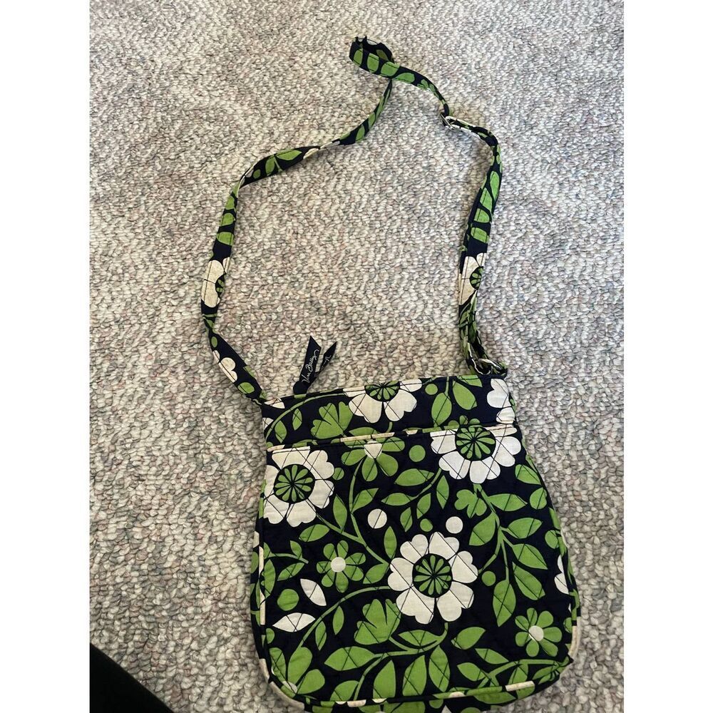 Medium Size Navy & Green Floral Vera Bradley Crossbody Bag